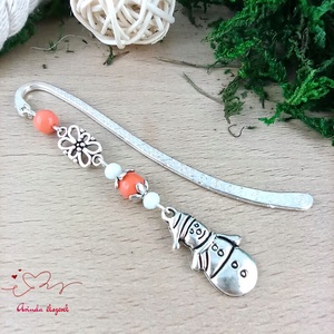 Hóember könyvjelző egyedi ajándék ballagásra évzáróra pedagógusnak születésnapra névnapra nőnek lánynak , Könyv & Zene, Könyvjelző, Ékszerkészítés, Gyöngyfűzés, gyöngyhímzés, MESKA