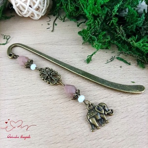 Barna elefánt könyvjelző , Könyv & Zene, Könyvjelző, Ékszerkészítés, Gyöngyfűzés, gyöngyhímzés, MESKA