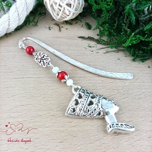 Piros fáraó könyvjelző , Könyv & Zene, Könyvjelző, Ékszerkészítés, Gyöngyfűzés, gyöngyhímzés, MESKA