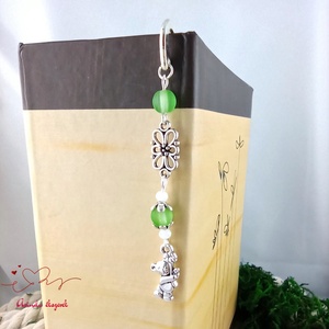 Zöld maci könyvjelző  - könyv & zene - könyvjelző - Meska.hu