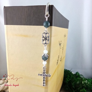 Szürke kereszt könyvjelző  - könyv & zene - könyvjelző - Meska.hu