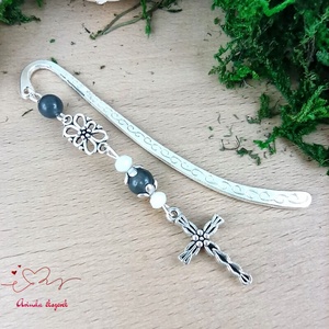 Szürke kereszt könyvjelző  - könyv & zene - könyvjelző - Meska.hu