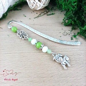 Zöld kutya könyvjelző , Könyv & Zene, Könyvjelző, Ékszerkészítés, Gyöngyfűzés, gyöngyhímzés, MESKA