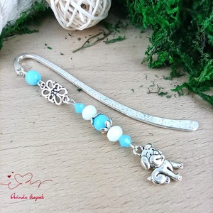 Világoskék kutya könyvjelző , Könyv & Zene, Könyvjelző, Ékszerkészítés, Gyöngyfűzés, gyöngyhímzés, MESKA