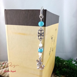 Világoskék nyuszi könyvjelző  - könyv & zene - könyvjelző - Meska.hu