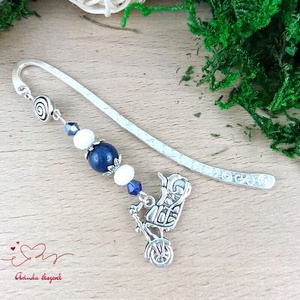 Kék motor könyvjelző , Könyv & Zene, Könyvjelző, Ékszerkészítés, Gyöngyfűzés, gyöngyhímzés, MESKA