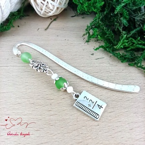 Zöld matekképlet könyvjelző , Könyv & Zene, Könyvjelző, Ékszerkészítés, Gyöngyfűzés, gyöngyhímzés, MESKA