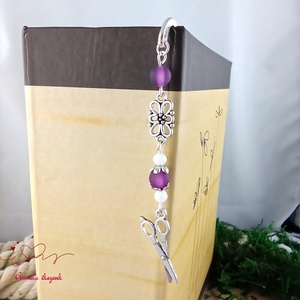 Lila olló könyvjelző - könyv & zene - könyvjelző - Meska.hu