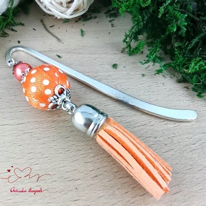 Sárga pöttyös könyvjelző , Könyv & Zene, Könyvjelző, Ékszerkészítés, Gyöngyfűzés, gyöngyhímzés, MESKA