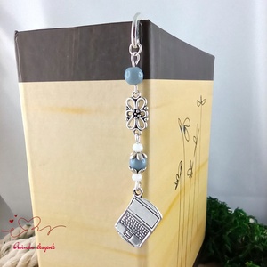 Szürke laptop notebook könyvjelző - könyv & zene - könyvjelző - Meska.hu