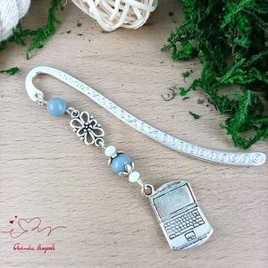 Szürke laptop notebook könyvjelző - könyv & zene - könyvjelző - Meska.hu