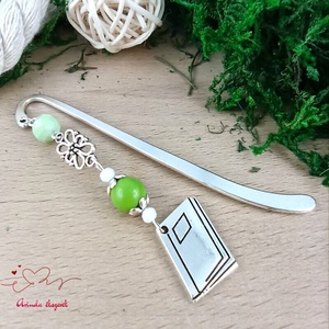 Zöld könyv könyvjelző magyartanárnak irodalomtanárnak , Könyv & Zene, Könyvjelző, Ékszerkészítés, Gyöngyfűzés, gyöngyhímzés, MESKA