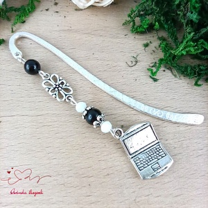 Fekete laptop notebook könyvjelző  - könyv & zene - könyvjelző - Meska.hu