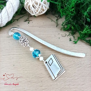 Világoskék könyv könyvjelző , Könyv & Zene, Könyvjelző, Ékszerkészítés, Gyöngyfűzés, gyöngyhímzés, MESKA