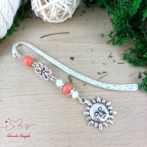 Narancssárga nap könyvjelző , Könyv & Zene, Könyvjelző, Ékszerkészítés, Gyöngyfűzés, gyöngyhímzés, MESKA