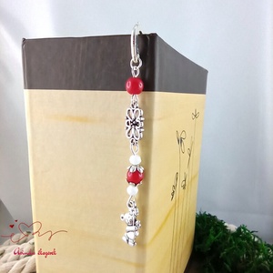 Piros maci könyvjelző  - könyv & zene - könyvjelző - Meska.hu