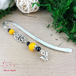 Méhecske könyvjelző, Könyv & Zene, Könyvjelző, Ékszerkészítés, Gyöngyfűzés, gyöngyhímzés, MESKA