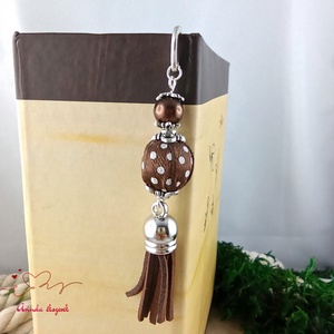 Barna pöttyös könyvjelző  - könyv & zene - könyvjelző - Meska.hu