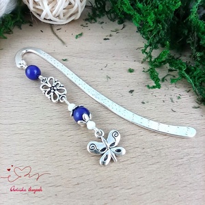 Sötétkék pillangó könyvjelző  - könyv & zene - könyvjelző - Meska.hu