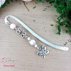 Rózsaszín pillangó könyvjelző  - könyv & zene - könyvjelző - Meska.hu