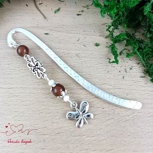 Barna pillangó könyvjelző , Könyv & Zene, Könyvjelző, Ékszerkészítés, Gyöngyfűzés, gyöngyhímzés, MESKA