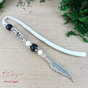 Fekete toll könyvjelző , Könyv & Zene, Könyvjelző, Ékszerkészítés, Gyöngyfűzés, gyöngyhímzés, MESKA