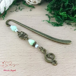 Bronz violinkulcs könyvjelző  - könyv & zene - könyvjelző - Meska.hu