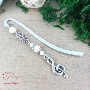 Fehér violinkulcs könyvjelző énektanárnak zenetanárnak - Meska.hu