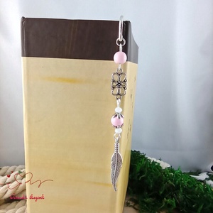 Rózsaszín toll könyvjelző  - könyv & zene - könyvjelző - Meska.hu