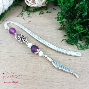 Lila toll könyvjelző , Könyv & Zene, Könyvjelző, Ékszerkészítés, Gyöngyfűzés, gyöngyhímzés, MESKA