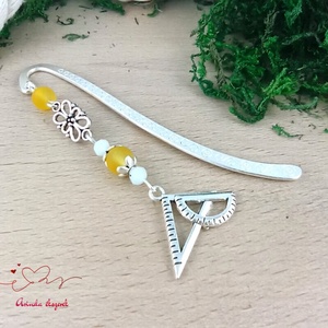 Sárga vonalzó könyvjelző , Könyv & Zene, Könyvjelző, Ékszerkészítés, Gyöngyfűzés, gyöngyhímzés, MESKA