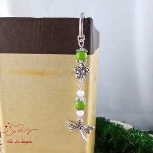 Zöld szitakötő könyvjelző könyvékszer - könyv & zene - könyvjelző - Meska.hu