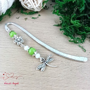 Zöld szitakötő könyvjelző könyvékszer - könyv & zene - könyvjelző - Meska.hu