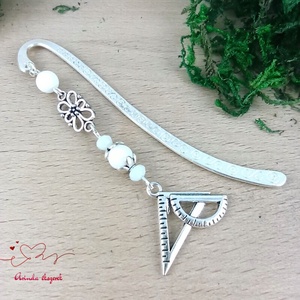 Fehér vonalzó könyvjelző , Könyv & Zene, Könyvjelző, Ékszerkészítés, Gyöngyfűzés, gyöngyhímzés, MESKA