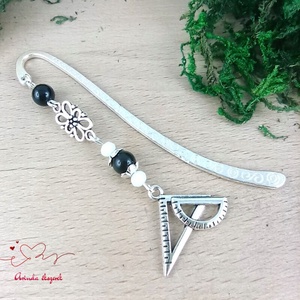 Fekete vonalzó könyvjelző , Könyv & Zene, Könyvjelző, Ékszerkészítés, Gyöngyfűzés, gyöngyhímzés, MESKA