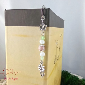 Rózsaszín virág könyvjelző  - könyv & zene - könyvjelző - Meska.hu