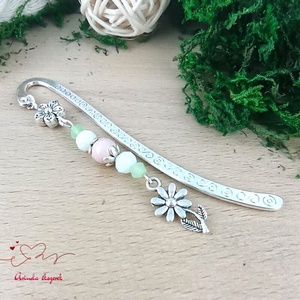 Rózsaszín virág könyvjelző  - Meska.hu