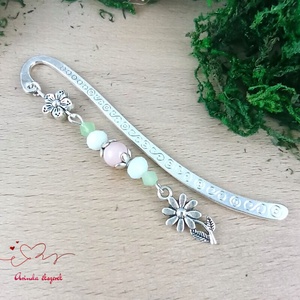 Rózsaszín virág könyvjelző  - könyv & zene - könyvjelző - Meska.hu