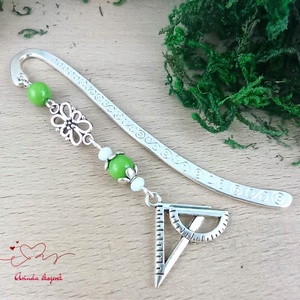 Zöld vonalzó könyvjelző  - Meska.hu