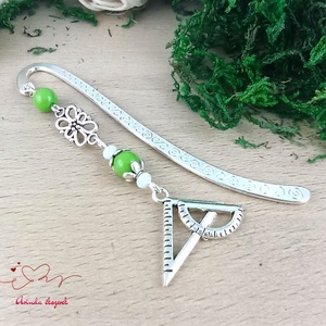 Zöld vonalzó könyvjelző  - könyv & zene - könyvjelző - Meska.hu