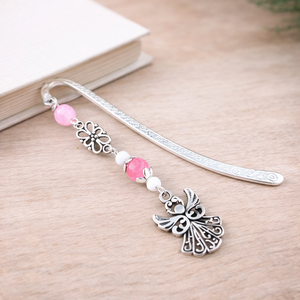 Angyalkás könyvjelző pedagógusnapra - kedves ajándék tanároknak és óvónőknek rózsaszín színben, Könyv & Zene, Könyvjelző, Ékszerkészítés, Gyöngyfűzés, gyöngyhímzés, MESKA