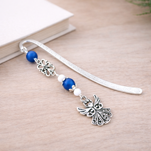 Angyalkás könyvjelző pedagógusnapra - kedves ajándék tanároknak és óvónőknek sötétkék színben, Könyv & Zene, Könyvjelző, Ékszerkészítés, Gyöngyfűzés, gyöngyhímzés, MESKA