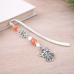 Angyalkás könyvjelző pedagógusnapra - kedves ajándék tanároknak és óvónőknek narancs színben, Könyv & Zene, Könyvjelző, Ékszerkészítés, Gyöngyfűzés, gyöngyhímzés, MESKA