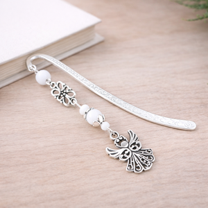 Angyalkás könyvjelző pedagógusnapra - kedves ajándék tanároknak és óvónőknek fehér színben, Könyv & Zene, Könyvjelző, Ékszerkészítés, Gyöngyfűzés, gyöngyhímzés, MESKA