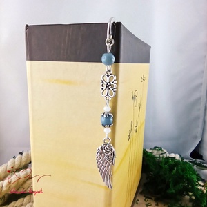 Angyalszárnyas könyvjelző - évzáró ajándék ballagásra, év végi köszönetként szürke színben - könyv & zene - könyvjelző - Meska.hu