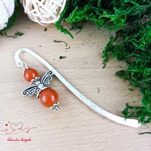 Anyák napi ásvány angyal könyvjelző karneollal - szeretettel készült ajándék édesanyáknak - könyv & zene - könyvjelző - Meska.hu