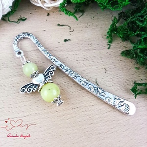 Anyák napi ásvány angyal könyvjelző cirtomjade-val - szeretettel készült ajándék édesanyáknak - könyv & zene - könyvjelző - Meska.hu