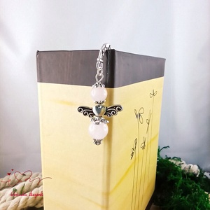 Anyák napi ásvány angyal könyvjelző fehér jadeval - szeretettel készült ajándék édesanyáknak - könyv & zene - könyvjelző - Meska.hu