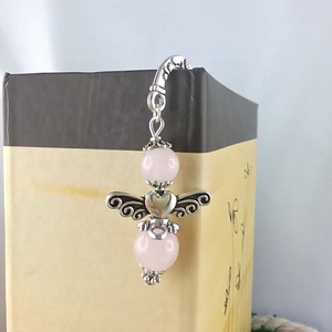 Anyák napi ásvány angyal könyvjelző rózsakvarccal - szeretettel készült ajándék édesanyáknak - könyv & zene - könyvjelző - Meska.hu