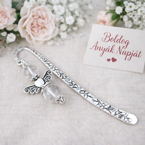 Anyák napi ásvány angyal könyvjelző hegyikristállyal - szeretettel készült ajándék édesanyáknak, Könyv & Zene, Könyvjelző, Ékszerkészítés, Gyöngyfűzés, gyöngyhímzés, MESKA